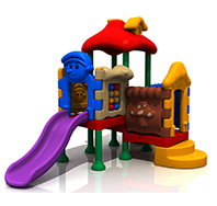 WZY473(2)-藍(lán)精靈幼兒塑料滑梯